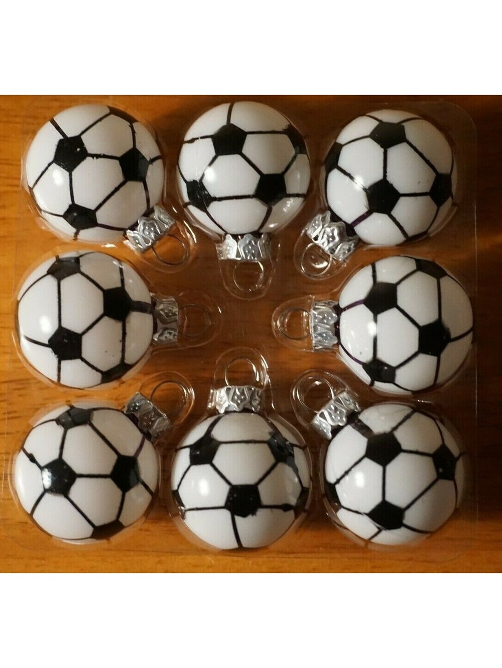 8 Mini Soccer Ball Ornaments Christmas Tree Team Player Game Sports Home Decor